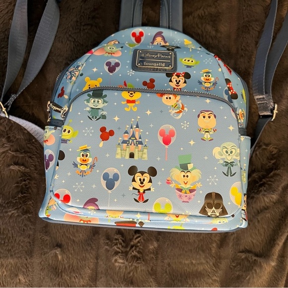 Loungefly Disney Character Mini Backpack – Blue, 10.5” x 9”, New w/o Tags - Picture 2 of 10